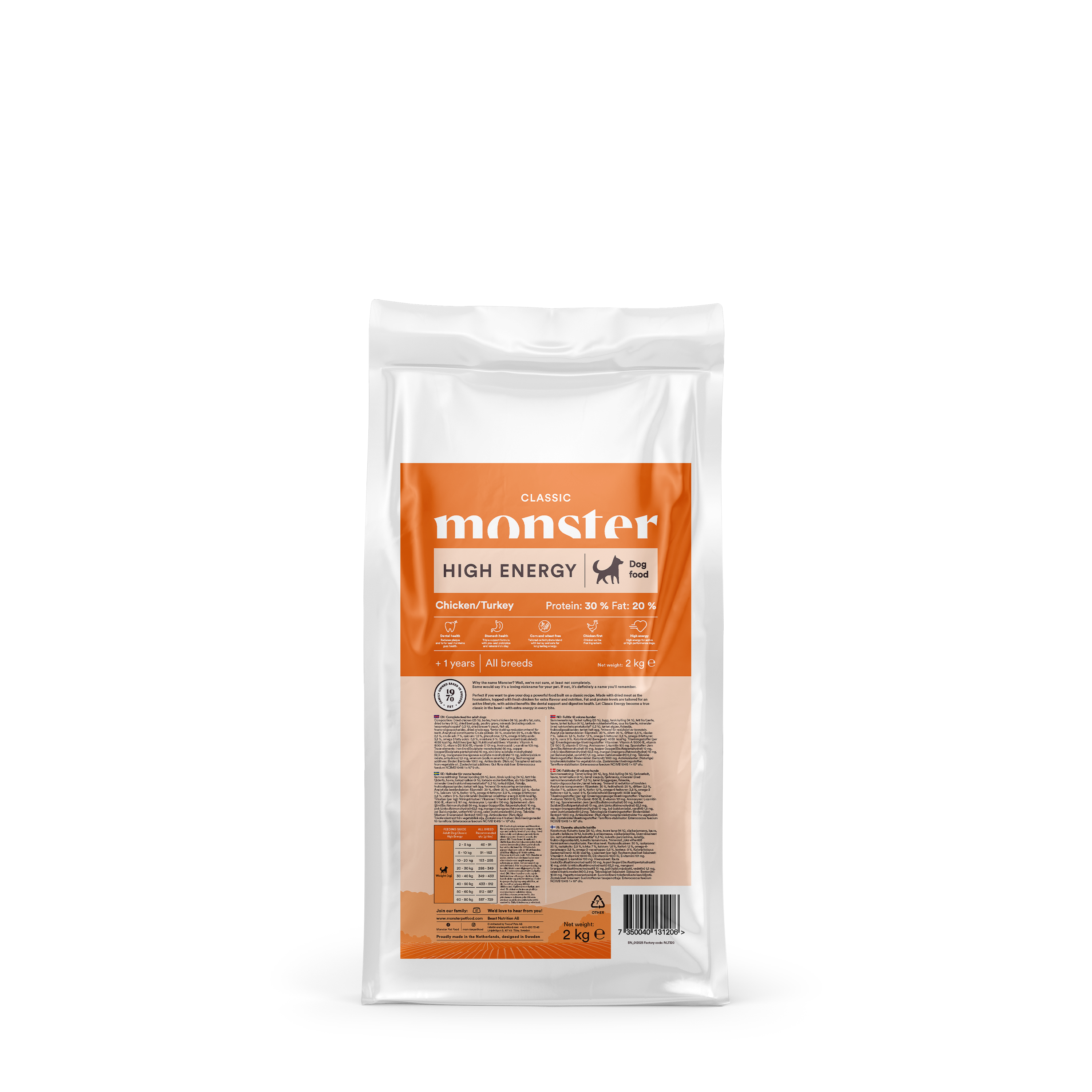 Monster Dog Classic High Energy Chicken/Turkey 2 kg