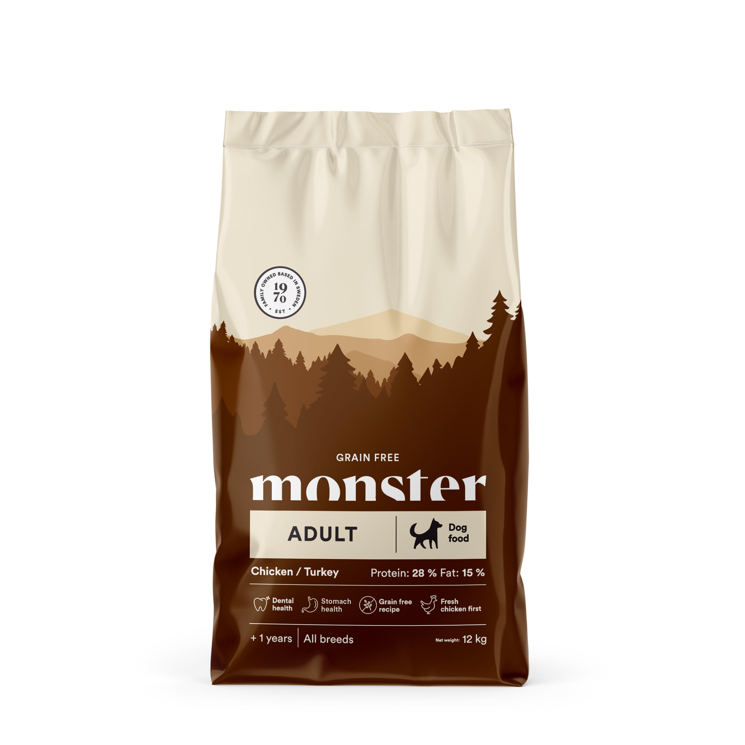 Monster Dog Grain Free Adult Chicken/Turkey 12 kg