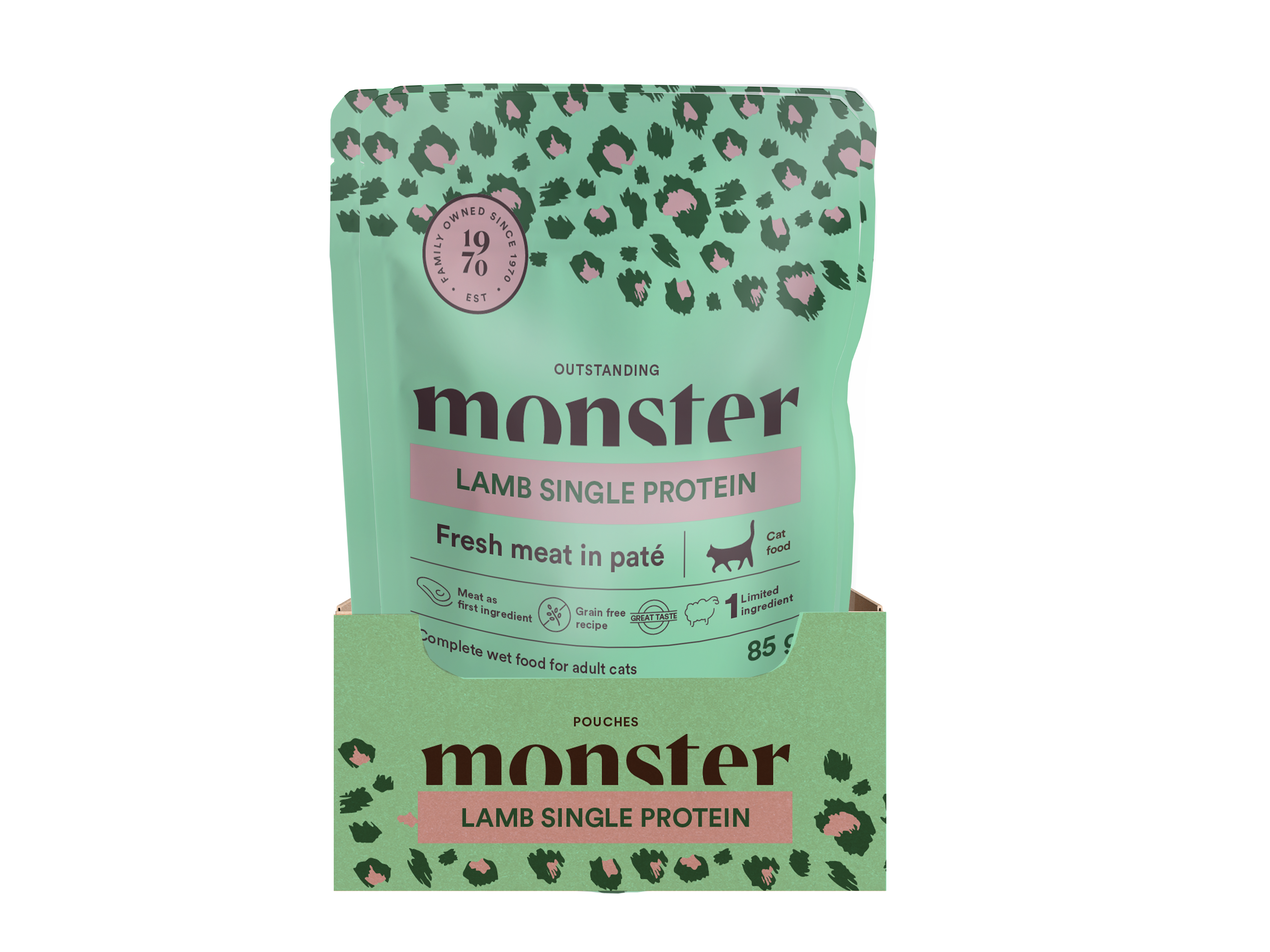 Monster Cat Pouches Adult Lamb 85 g (16-pack)