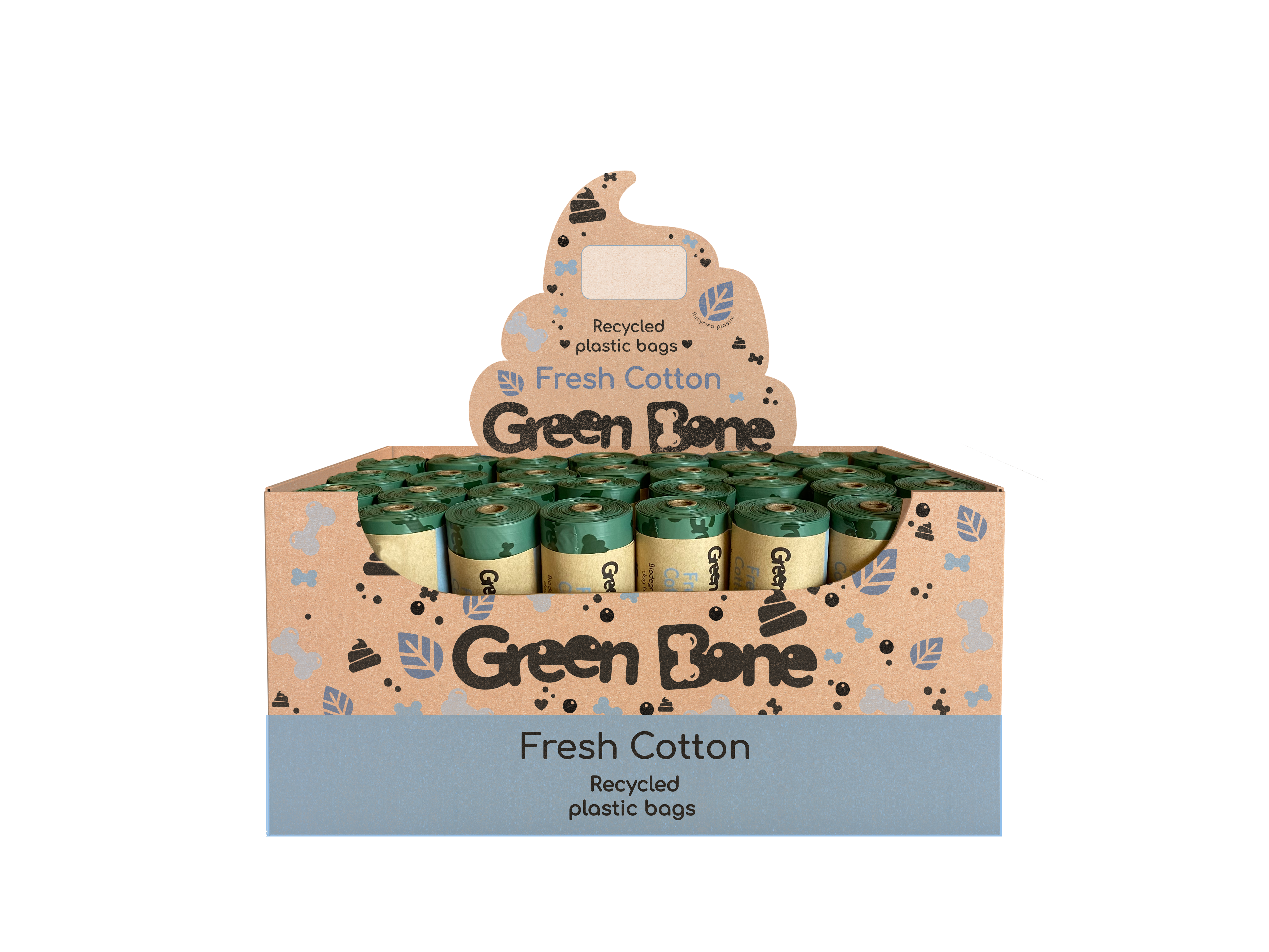 Green Bone Fresh Cotton 64 roles / 960 bags Display
